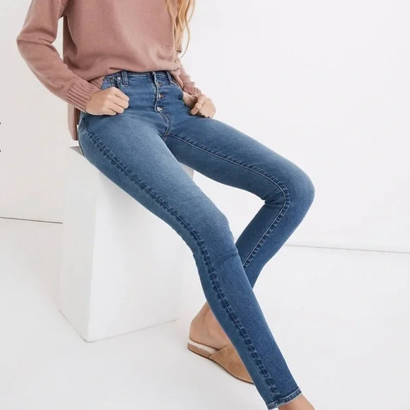 NWOT Madewell Button-front Mid-rise Skinny Jean - Picture 2 of 13